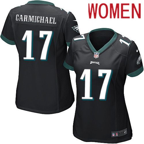Women Philadelphia Eagles #17 Harold Carmichael Nike Black Game NFL Jersey->women nfl jersey->Women Jersey